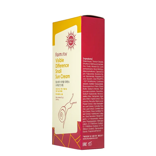 Солнцезащитный крем с муцином улитки Visible Difference Snail Sun Cream SPF50 PA+++ 70 мл - изображение 3