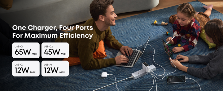 Зарядное устройство Anker 140W Laptop GaN Charger 3xUSB-C PD3.1 1xUSB-A - Фото 6 Зарядное устройство Anker 140W Laptop GaN Charger 3xUSB-C PD3.1 1xUSB-A - изображение 6