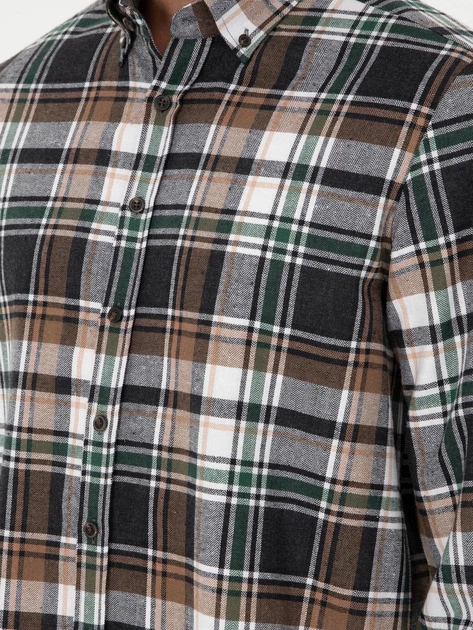Рубашка хлопковая мужская Pierre Cardin G021GL004-000-1958231(Kahverengi) 2XL Коричневая (8683858074458) - изображение 7