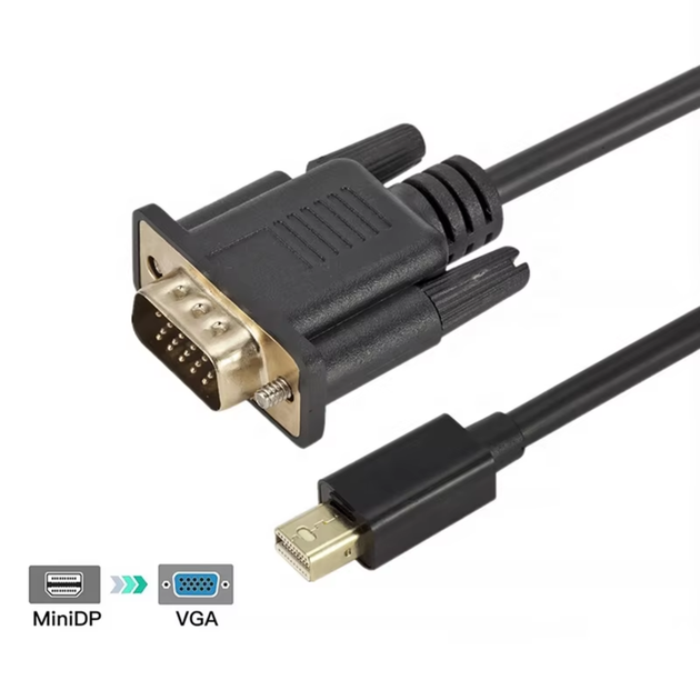 Кабель Mini DisplayPort to VGA 15-pin 1.8м Stone ST-MDPV-1.8M - Фото 2 Кабель Mini DisplayPort to VGA 15-pin 1.8м Stone ST-MDPV-1.8M - зображення 2
