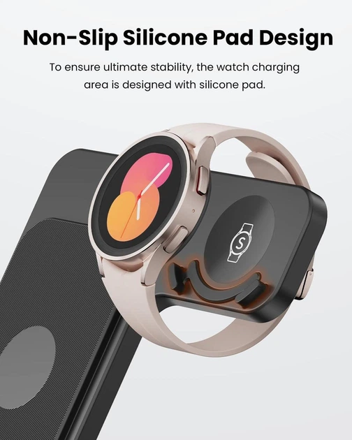 GEEKERA 3в1 Бездротова зарядна станція для Samsung Galaxy S/Note/Z Watch/Buds, складана, швидка зарядка - Фото 3 GEEKERA 3в1 Бездротова зарядна станція для Samsung Galaxy S/Note/Z Watch/Buds, складана, швидка зарядка - изображение 3