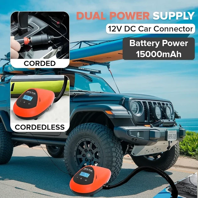 Електрична помпа для SUP-дошки 100–240V з євровилкою для надувних човнів - зображення 4
