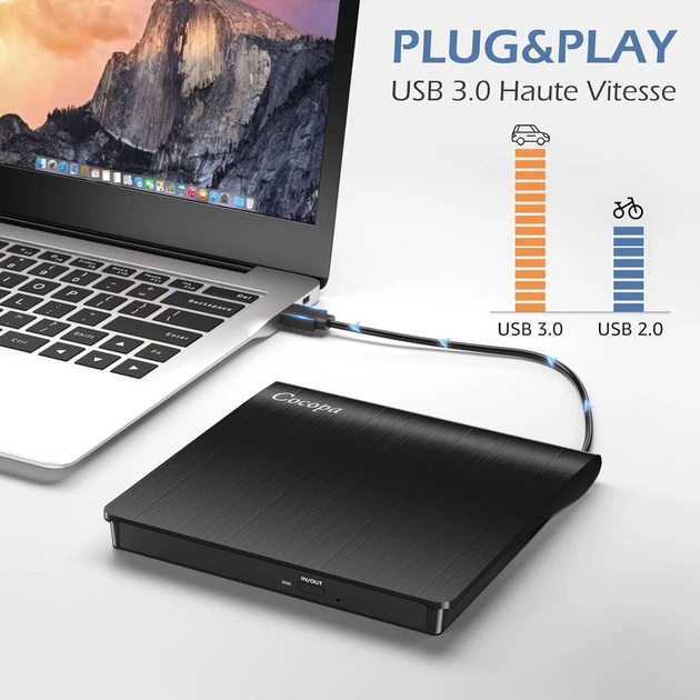 Зовнішній CD/DVD Привід USB 3.0, Портативний RW/ROM для PC, Macbook, iMac - Фото 4 Зовнішній CD/DVD Привід USB 3.0, Портативний RW/ROM для PC, Macbook, iMac - изображение 4
