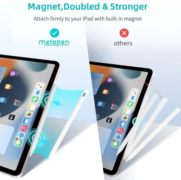 Стилус Metapen iPad Pencil A8 для Apple iPad (быстрая зарядка в 2 раза и повышенная прочность наконечника). - изображение 4