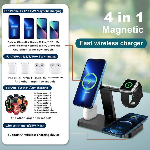 Беспроводная зарядная станция 4 в 1 для iPhone, Apple Watch и AirPods - изображение 5
