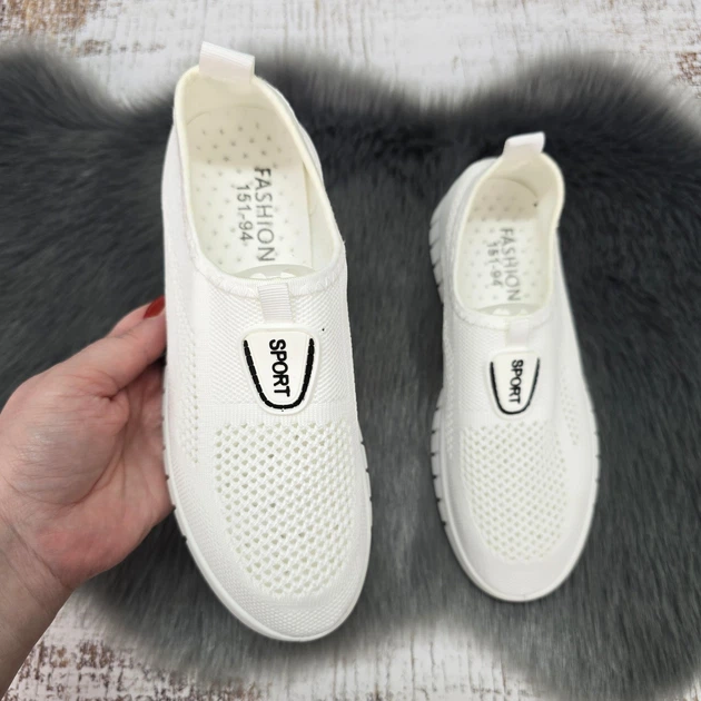 Мокасини жіночі Ok Shoes молочні текстильні сітка 38р (24,5 см) 8396 - Фото 5 Мокасини жіночі Ok Shoes молочні текстильні сітка 38р (24,5 см) 8396 - зображення 5
