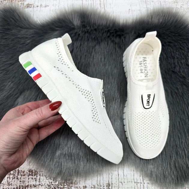 Мокасини жіночі Ok Shoes молочні текстильні сітка 38р (24,5 см) 8396 - Фото 7 Мокасини жіночі Ok Shoes молочні текстильні сітка 38р (24,5 см) 8396 - зображення 7