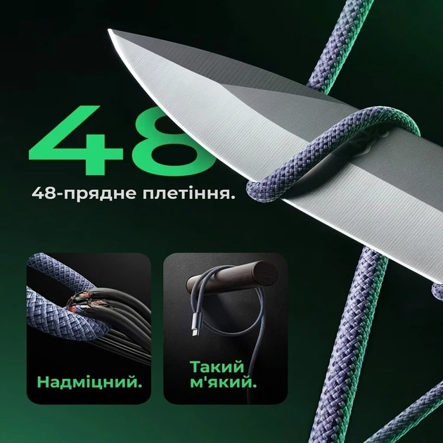 Кабель для швидкої зарядки iPhone кабель type c для Samsung кабель для зарядки Xiaomi шнур тайпсі ipad 1m Pavlysh Black 240W - Фото 8 Кабель для швидкої зарядки iPhone кабель type c для Samsung кабель для зарядки Xiaomi шнур тайпсі ipad 1m Pavlysh Black 240W - зображення 8