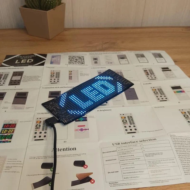 Светодиодная матричная панель LED EYES 16×32 для авто 70×173 мм RGB с Bluetooth управлением - изображение 7