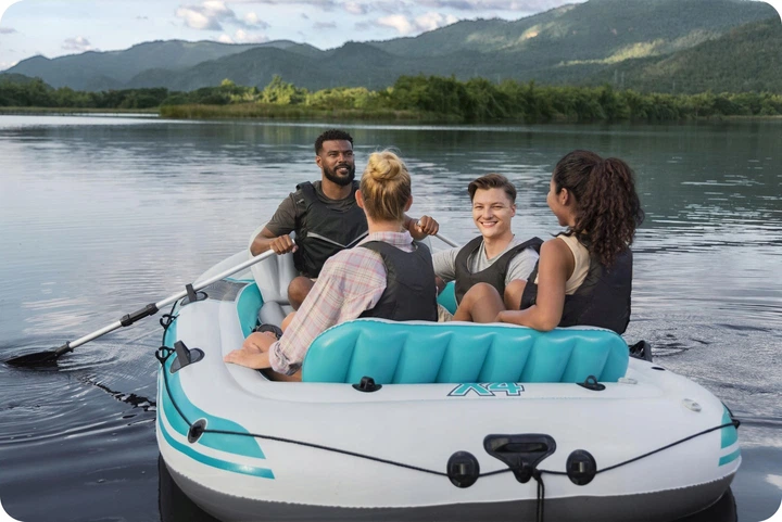 Човен надувний Bestway Hydro-Force Adventure Elite X4 315 х 165 см, блакитно-сірий - изображение 4