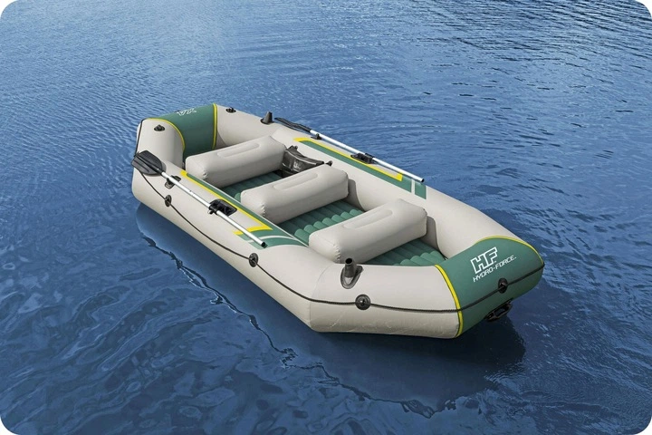 Човен надувний Bestway Hydro-Force Ranger Elite X4320 х 148 см, зелено-бежевий - изображение 4