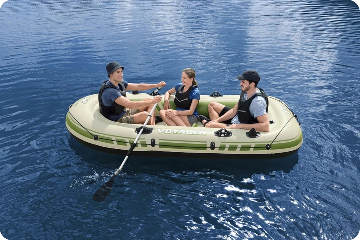 Човен надувний Bestway Voyager X3 Raft 294 х 137 см, зелено-бежевий - изображение 7