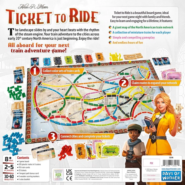 Настольная Игра Билет На Поезд США Новое Издание Ticket to Ride USA Alan R. Moon Days of Wonder 71791 - изображение 8