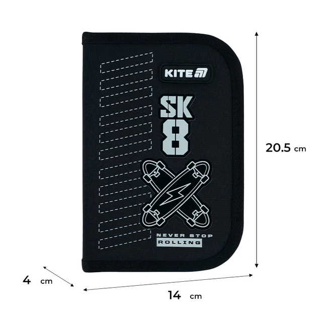 Пенал без наполнения Kite Skate K26-622-4, 1 отделение, 2 отворота - изображение 2