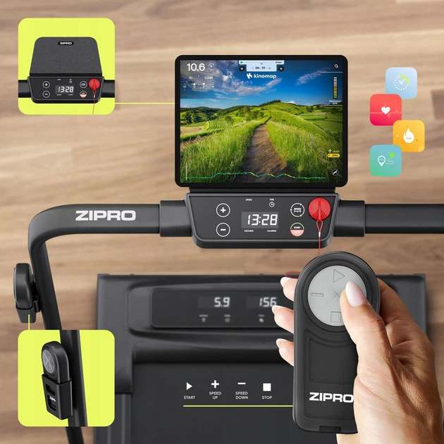 Электрическая беговая дорожка Zipro Newlite, складная, Walking Pad 2-в-1 до 12 км/ч, 110 кг - изображение 9