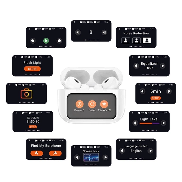 Беспроводные Bluetooth наушники с дисплеем HOCO EW72 ANC+ENC White - Фото 8 Беспроводные Bluetooth наушники с дисплеем HOCO EW72 ANC+ENC White - изображение 8