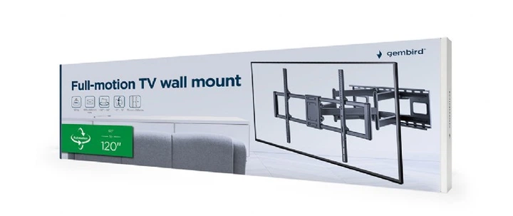 Кронштейн Gembird WM-120ST-01 (VESA900х600) ( Чорний ) 37877 - Фото 6 Кронштейн Gembird WM-120ST-01 (VESA900х600) ( Чорний ) 37877 - зображення 6