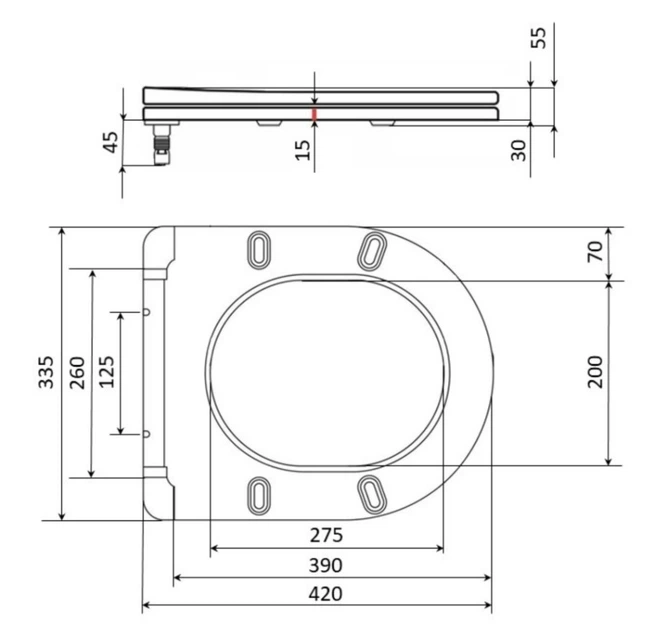 Сидіння для унітазу Qtap Presto з мікроліфтом Slim QT26991217AW - зображення 4