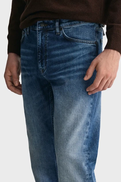 Чоловічі сині джинси SLIM Gant 34-32 1000260 - изображение 5