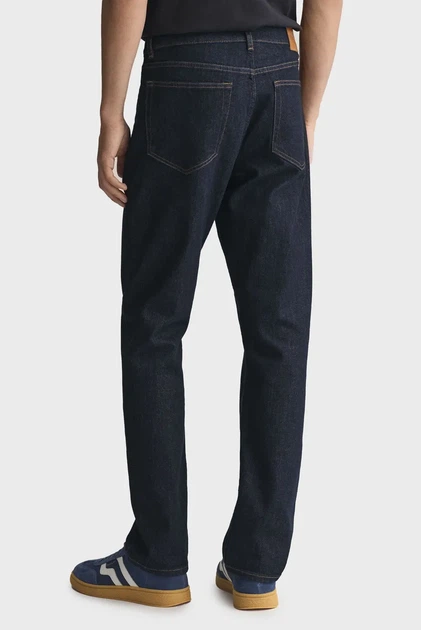 Чоловічі темно-сині джинси REGULAR Gant 30-32 1000261 - Фото 3 Чоловічі темно-сині джинси REGULAR Gant 30-32 1000261 - зображення 3