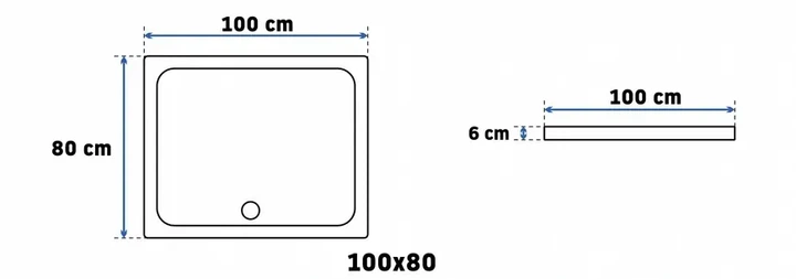 Душовий піддон REA SAVOY 80x100 WHITE - изображение 2