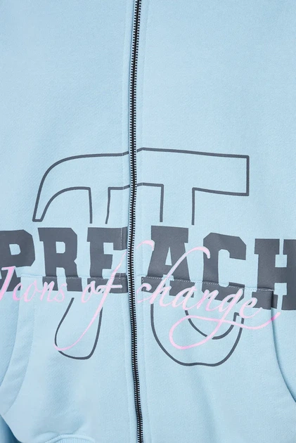 Чоловіче блакитне худі Varsity Zip H GOTS Preach XS 206293 - зображення 3