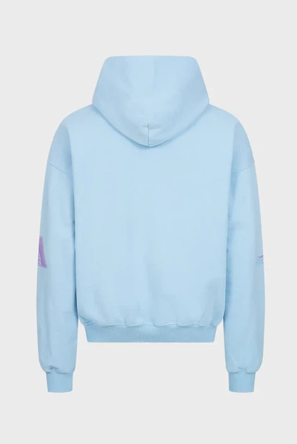 Чоловіче блакитне худі Oversized Multi Logo H GOTS Preach S 206270 - зображення 8