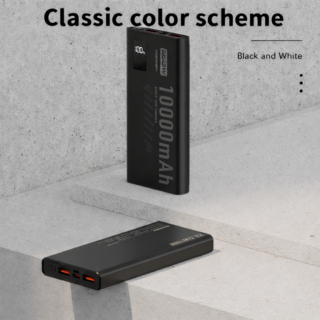 PowerBank VDENMENV DP43 - 10000 мА·год, чорний, 22.5W PD QC3.0 - Фото 3 PowerBank VDENMENV DP43 - 10000 мА·год, чорний, 22.5W PD QC3.0 - зображення 3
