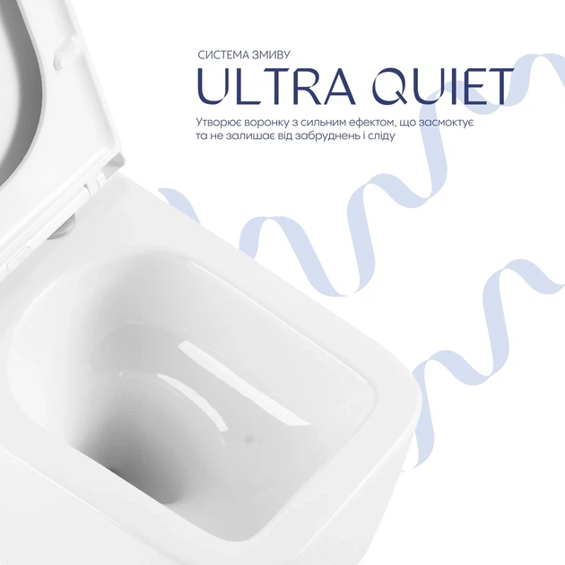 Унітаз підвісний Qtap Gemini безободковий з сидінням Soft-close QTGEM26W45430 - зображення 5