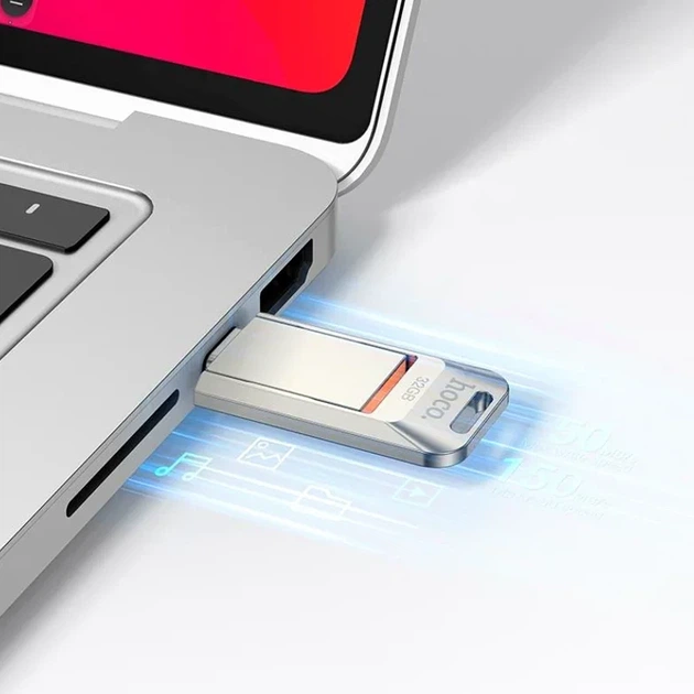 Флеш-накопитель 32ГБ USB 3.0 Type-C поворотный металл Hoco UD17 для хранения и передачи данных - Фото 4 Флеш-накопитель 32ГБ USB 3.0 Type-C поворотный металл Hoco UD17 для хранения и передачи данных - изображение 4