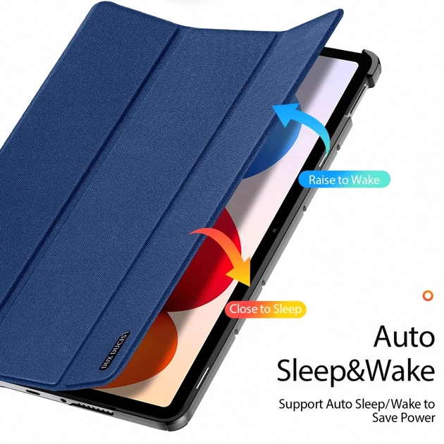 Чехол Dux Ducis Domo для Xiaomi Redmi Pad SE 11 дюймов защитный чехол-книжка с функцией подставки синего цвета - Фото 7 Чехол Dux Ducis Domo для Xiaomi Redmi Pad SE 11 дюймов защитный чехол-книжка с функцией подставки синего цвета - изображение 7