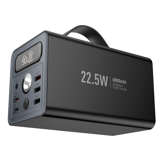 Power Bank Hoco J138 Distant 60000 mAh із швидкою зарядкою для подорожей та екстрених ситуацій чорний - зображення 6