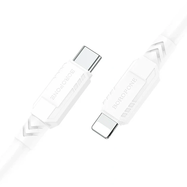 Кабель USB Borofone BX81 Type-C to Lightning 1м для зарядки и передачи данных белый 3А - Фото 2 Кабель USB Borofone BX81 Type-C to Lightning 1м для зарядки и передачи данных белый 3А - изображение 2
