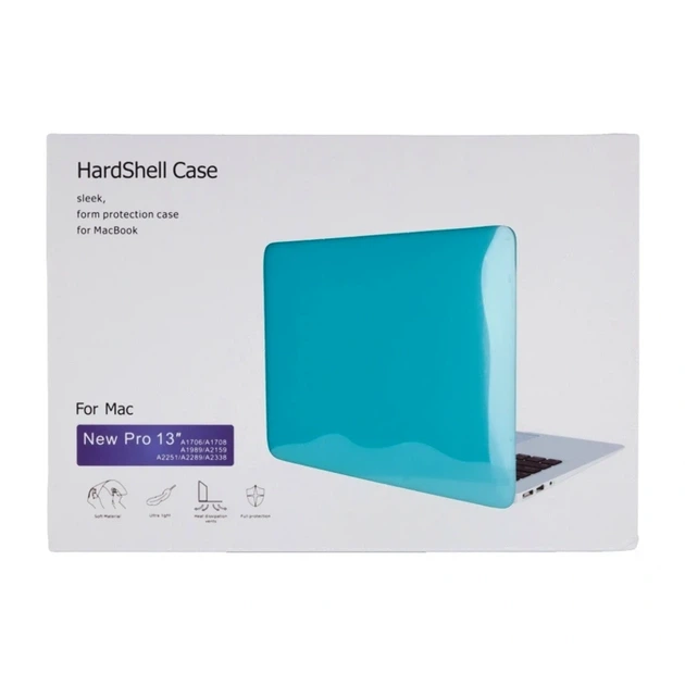 Чехол HardShell Case для MacBook 13.3 Pro защитный аксессуар из пластика цвет Tiffany Blue для безопасности устройства - Фото 2 Чехол HardShell Case для MacBook 13.3 Pro защитный аксессуар из пластика цвет Tiffany Blue для безопасности устройства - изображение 2