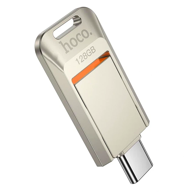Флеш-накопитель Hoco UD17 USB 3.0 Type-C 128GB поворотный металлический для хранения и передачи данных - Фото 1 Флеш-накопитель Hoco UD17 USB 3.0 Type-C 128GB поворотный металлический для хранения и передачи данных - изображение 1