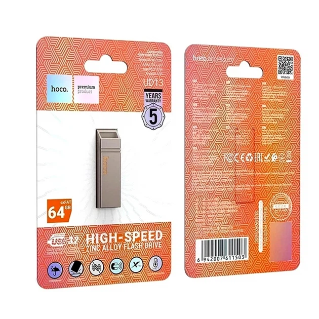 Флеш-накопитель USB 3.2 64GB металл влагозащищённый ударопрочный Hoco UD13 Clever - Фото 2 Флеш-накопитель USB 3.2 64GB металл влагозащищённый ударопрочный Hoco UD13 Clever - изображение 2