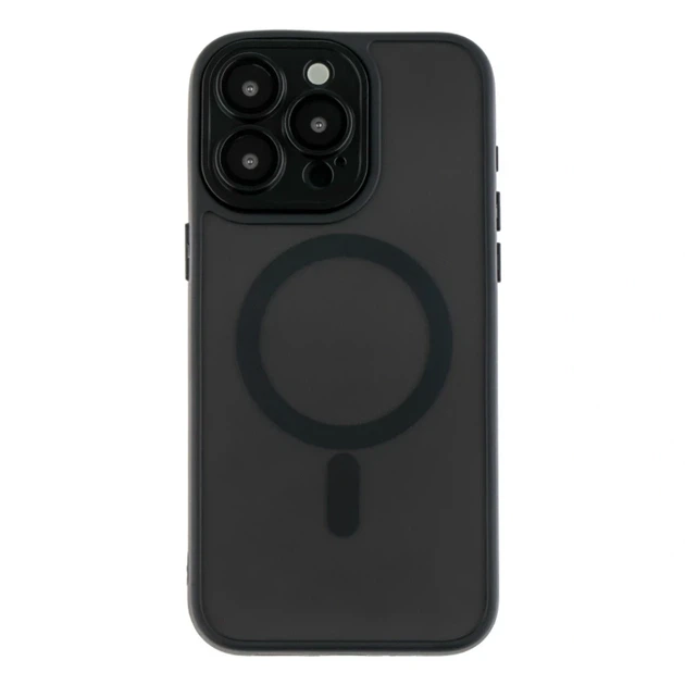 Чохол TPU PC Magnetic Matte для iPhone 14 Pro з MagSafe захист камери чорний - Фото 1 Чохол TPU PC Magnetic Matte для iPhone 14 Pro з MagSafe захист камери чорний - зображення 1