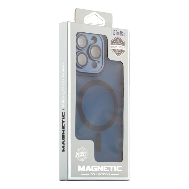 Чехол TPU+PC Magnetic Matte для iPhone 12 Pro с MagSafe защита камеры темно-синий - Фото 2 Чехол TPU+PC Magnetic Matte для iPhone 12 Pro с MagSafe защита камеры темно-синий - изображение 2