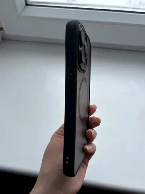Чохол TPU PC Magnetic Matte для iPhone 14 Pro з MagSafe захист камери чорний - Фото 7 Чохол TPU PC Magnetic Matte для iPhone 14 Pro з MagSafe захист камери чорний - зображення 7