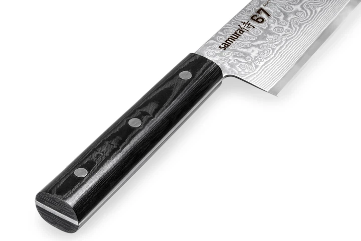 Нож кухонный Сантоку 175 мм Samura 67 Damascus (SD67-0094M) - Фото 4 Нож кухонный Сантоку 175 мм Samura 67 Damascus (SD67-0094M) - изображение 4
