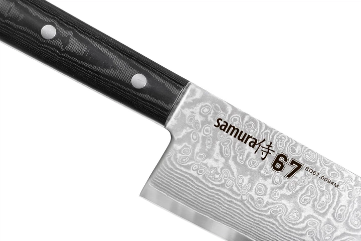 Нож кухонный Сантоку 175 мм Samura 67 Damascus (SD67-0094M) - Фото 5 Нож кухонный Сантоку 175 мм Samura 67 Damascus (SD67-0094M) - изображение 5