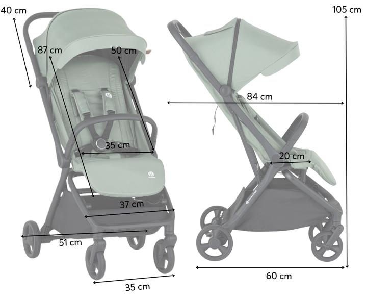 Wózek spacerowy Petite&Mars Flip Matcha Green (8596202015635) - obraz 7