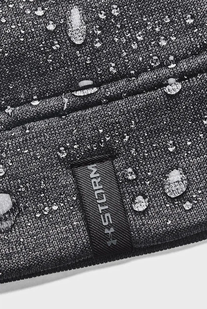 Чоловіча темно-сіра шапка UA Storm Fleece Beanie Under Armour OSFM 1365919-001 - зображення 3