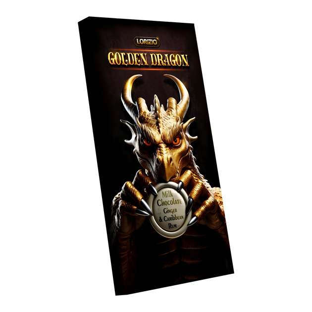 Шоколад молочний Lorizio з родзинками, імбирем та ромом "GOLDEN DRAGON" 100 г - зображення 3