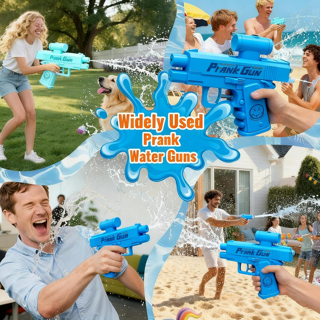 Водяной пистолет Prank Gun Двусторонний бластер для розыгрышей Голубой (возраст 5-12 лет) - изображение 6