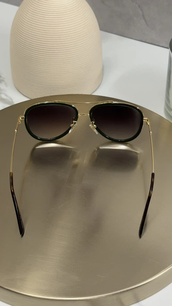 Солнцезащитные очки Gucci GG0062S 003 Aviator Gold Black/Grey - изображение 8