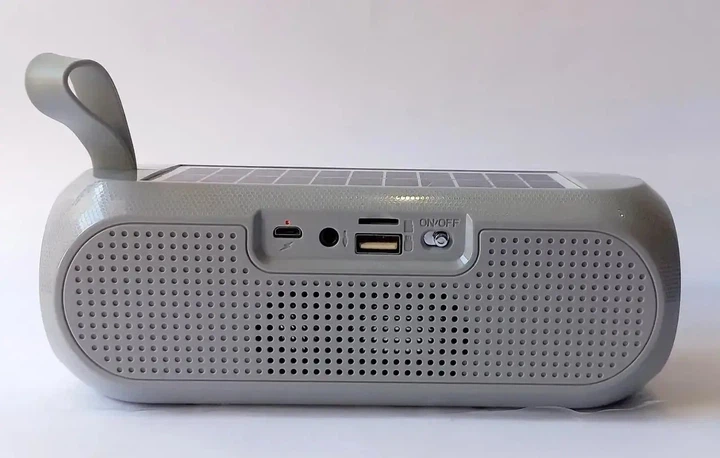 Портативна колонка TG-182 Bluetooth 5 Вт х 2 FM-радіо, солнечна панель, USB, TF, AUX, Hands Free, для Android та iOS, сіра - Фото 4 Портативна колонка TG-182 Bluetooth 5 Вт х 2 FM-радіо, солнечна панель, USB, TF, AUX, Hands Free, для Android та iOS, сіра - зображення 4