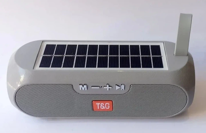 Портативна колонка TG-182 Bluetooth 5 Вт х 2 FM-радіо, солнечна панель, USB, TF, AUX, Hands Free, для Android та iOS, сіра - Фото 5 Портативна колонка TG-182 Bluetooth 5 Вт х 2 FM-радіо, солнечна панель, USB, TF, AUX, Hands Free, для Android та iOS, сіра - зображення 5