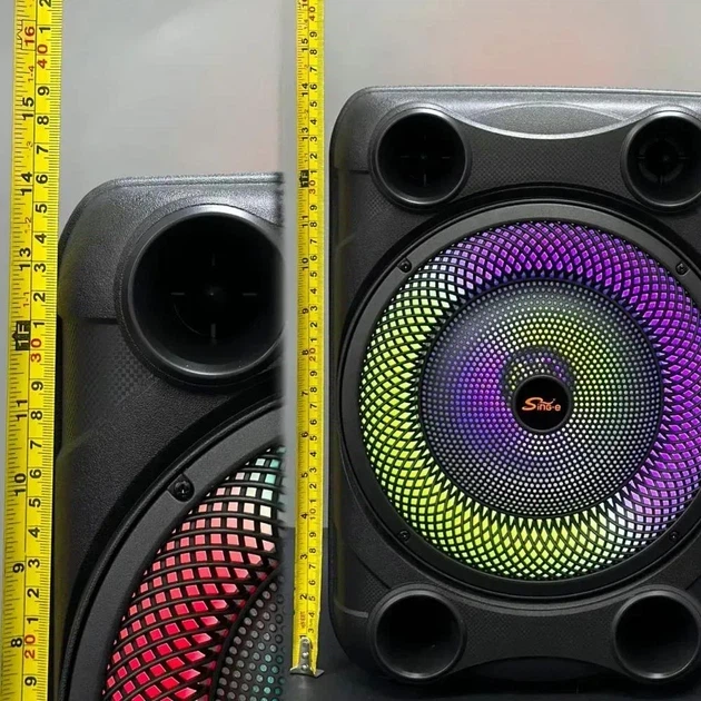 Портативна колонка SPS 8148 16Вт Bluetooth 5.0 з RGB-підсвічуванням, мікрофоном, TWS, USB, TF, AUX для караоке та вечірок - зображення 4