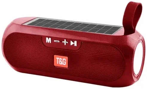 Портативна колонка TG-182 Bluetooth 5 Вт х 2 FM-радіо, сонячна панель, USB, TF, AUX, Hands Free, для Android та iOS, червона - Фото 3 Портативна колонка TG-182 Bluetooth 5 Вт х 2 FM-радіо, сонячна панель, USB, TF, AUX, Hands Free, для Android та iOS, червона - изображение 3